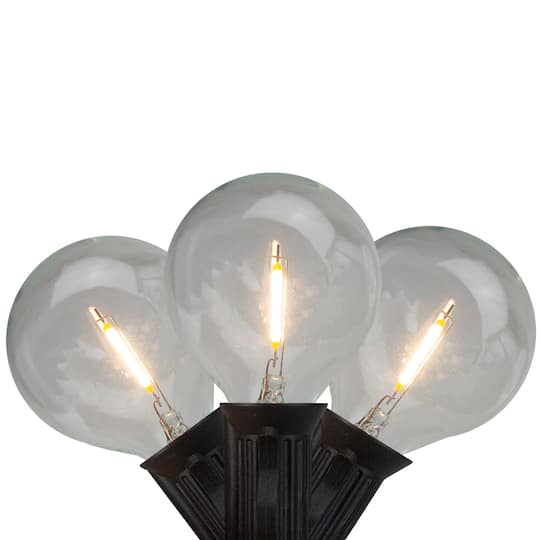 10ct. Warm White on Black Wire LED G50 Globe Patio Lights, 10Ft By Northlight | 3" x 2" x 120" | Michaels®